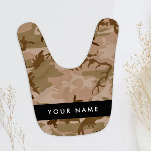 Desert Camouflage Pattern, Your name, Personalize Baby Bib