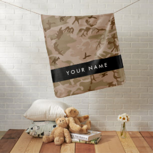 Desert Camouflage Pattern, Your name, Personalize Baby Blanket