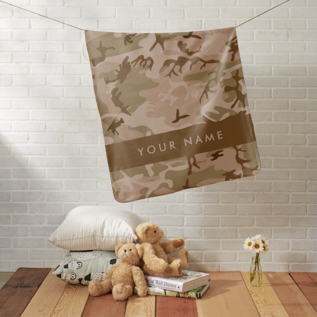 Desert Camouflage Pattern, Your name, Personalize Baby Blanket (In Situ)