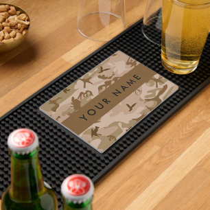 Desert Camouflage Pattern, Your name, Personalize Bar Mat