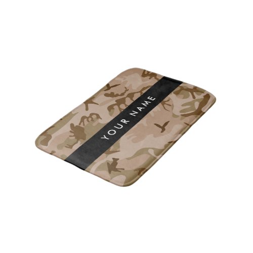 Desert Camouflage Pattern Your name Personalize Bath Mat