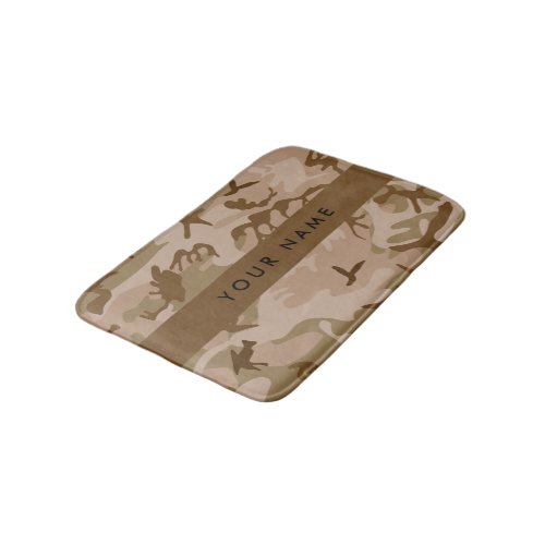 Desert Camouflage Pattern Your name Personalize Bath Mat