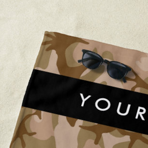 Desert Camouflage Pattern, Your name, Personalize Beach Towel