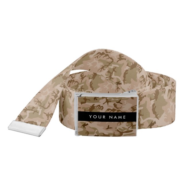 Desert Camouflage Pattern, Your name, Personalize Belt (Snake)