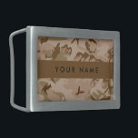 Desert Camouflage Pattern, Your name, Personalize Belt Buckle<br><div class="desc">Elegant,  stylish and sophisticated desert camouflage pattern in brown and green color. Modern and trendy gift,  perfect for the military lover in your life. Personalize by adding your name,  nickname,  monogram or initials.</div>
