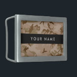 Desert Camouflage Pattern, Your name, Personalize Belt Buckle<br><div class="desc">Elegant,  stylish and sophisticated desert camouflage pattern in brown and green color. Modern and trendy gift,  perfect for the military lover in your life. Personalize by adding your name,  nickname,  monogram or initials.</div>