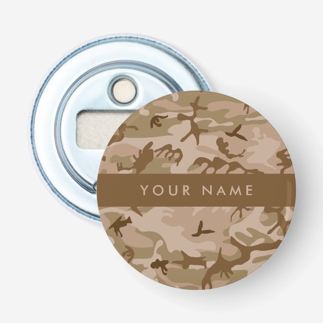 Desert Camouflage Pattern, Your name, Personalize Bottle Opener (Front)