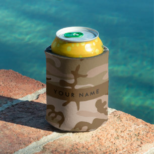 Desert Camouflage Pattern, Your name, Personalize Can Cooler