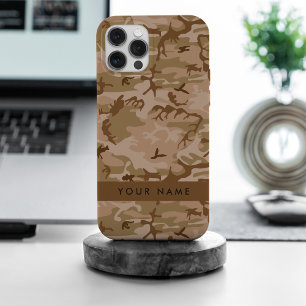 Desert Camouflage Pattern, Your name, Personalize iPhone 15 Pro Max Case