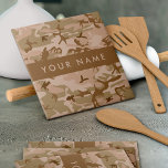 Desert Camouflage Pattern, Your name, Personalize Ceramic Tile<br><div class="desc">Elegant,  stylish and sophisticated desert camouflage pattern in brown and green color. Modern and trendy gift,  perfect for the military lover in your life. Personalize by adding your name,  nickname,  monogram or initials.</div>