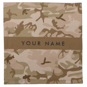 Desert Camouflage Pattern, Your name, Personalize Cloth Napkin