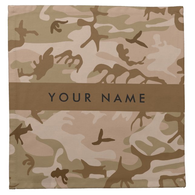 Desert Camouflage Pattern, Your name, Personalize Cloth Napkin (Front)