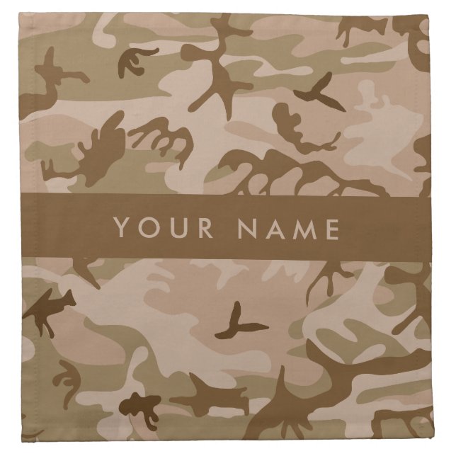 Desert Camouflage Pattern, Your name, Personalize Cloth Napkin (Front)