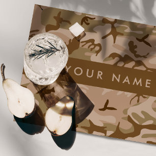 Desert Camouflage Pattern, Your name, Personalize Cloth Placemat