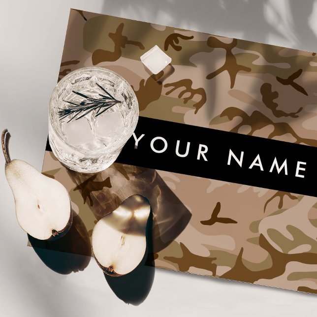 Desert Camouflage Pattern, Your name, Personalize Cloth Placemat (Creator Uploaded)