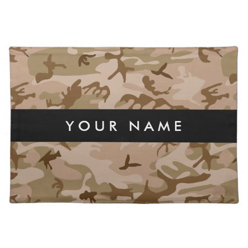 Desert Camouflage Pattern Your name Personalize Cloth Placemat