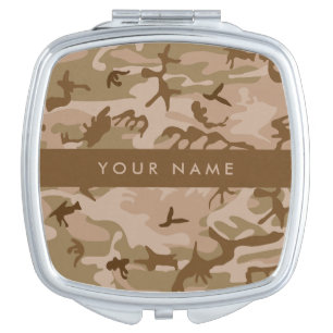 Desert Camouflage Pattern, Your name, Personalize Compact Mirror