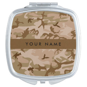Desert Camouflage Pattern, Your name, Personalize Compact Mirror