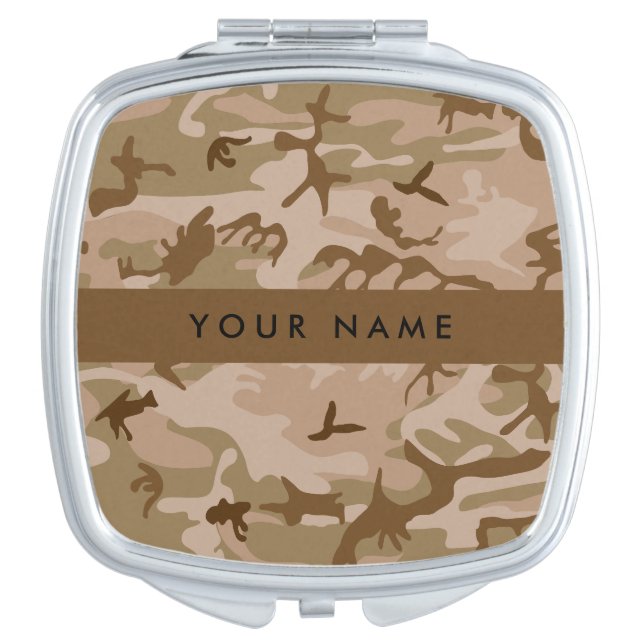 Desert Camouflage Pattern, Your name, Personalize Compact Mirror (Front)