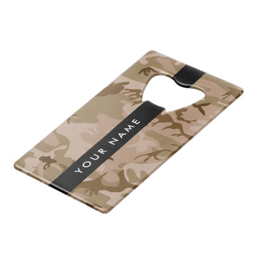 Desert Camouflage Pattern Your name Personalize Credit Card Bottle Opener