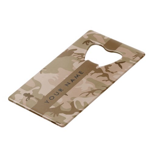 Desert Camouflage Pattern Your name Personalize Credit Card Bottle Opener