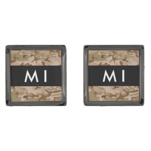 Desert Camouflage Pattern, Your name, Personalize Cufflinks
