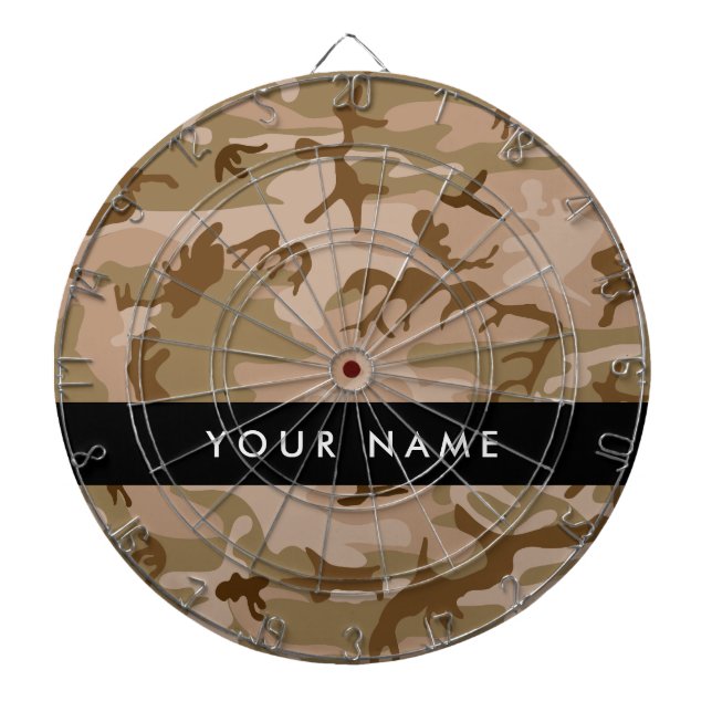 Desert Camouflage Pattern, Your name, Personalize Dart Board (Front)