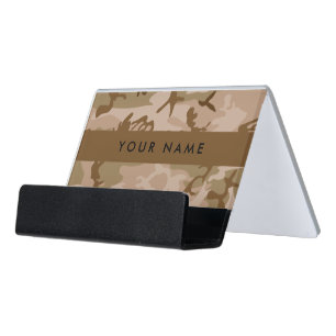 Desert Camouflage Pattern, Your name, Personalize Desk Business Card Holder
