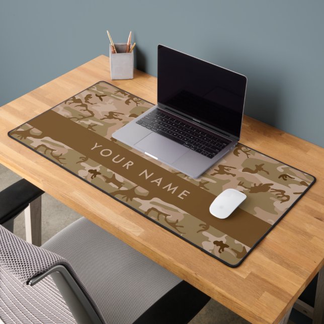 Desert Camouflage Pattern, Your name, Personalize Desk Mat (Office 2)