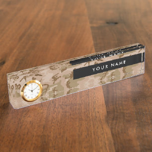 Desert Camouflage Pattern, Your name, Personalize Desk Name Plate