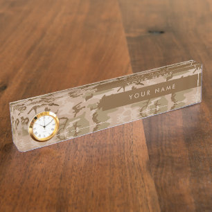 Desert Camouflage Pattern, Your name, Personalize Desk Name Plate