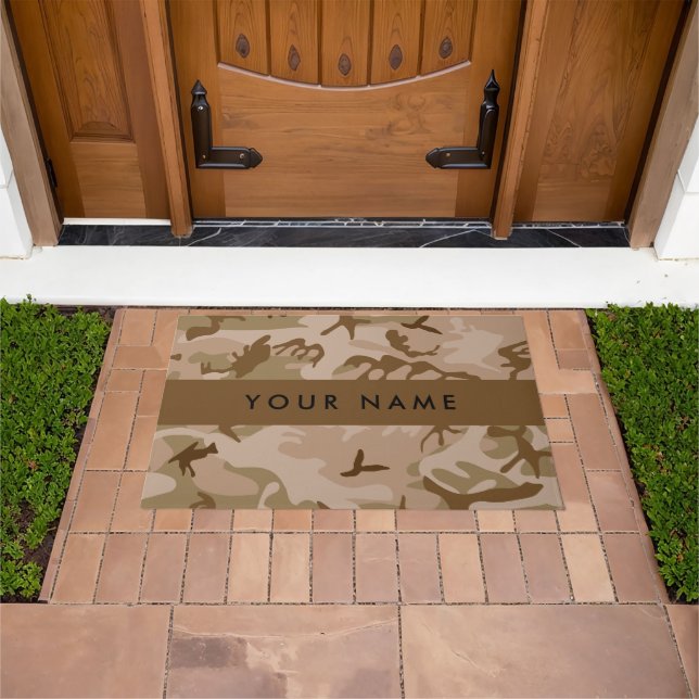 Desert Camouflage Pattern, Your name, Personalize Doormat (Outdoor)