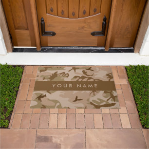 Desert Camouflage Pattern, Your name, Personalize Doormat