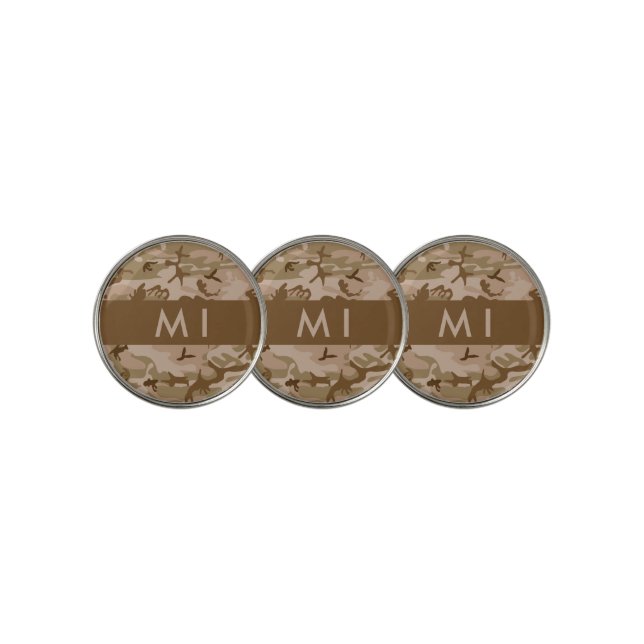 Desert Camouflage Pattern, Your name, Personalize Golf Ball Marker (3 Up)