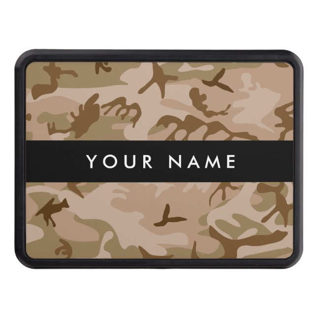 Desert Camouflage Pattern, Your name, Personalize Hitch Cover (Front)