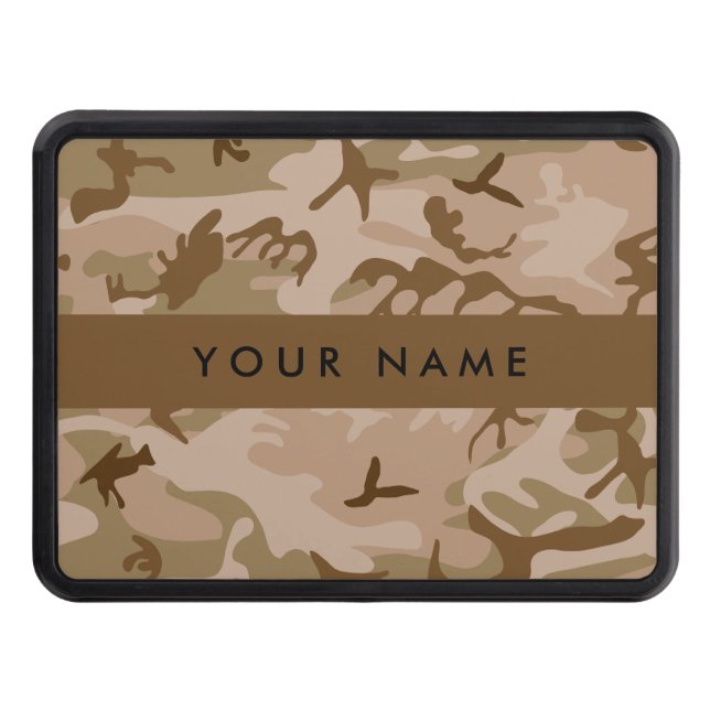 Desert Camouflage Pattern, Your name, Personalize Hitch Cover (Front)