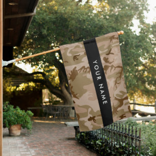 Desert Camouflage Pattern, Your name, Personalize House Flag