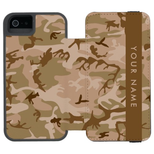 Desert Camouflage Pattern Your name Personalize iPhone SE55s Wallet Case