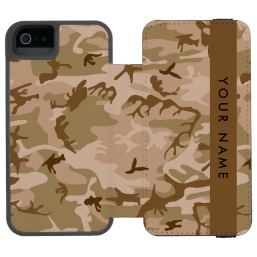 Desert Camouflage Pattern Your name Personalize iPhone SE55s Wallet Case