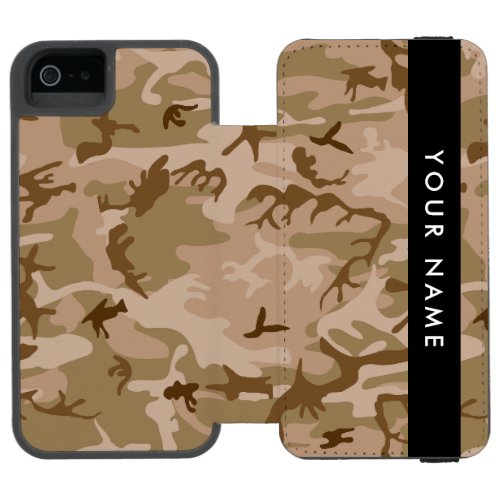 Desert Camouflage Pattern Your name Personalize iPhone SE55s Wallet Case