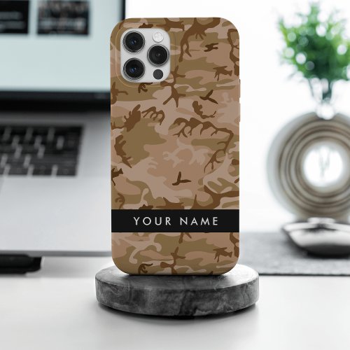 Desert Camouflage Pattern Your name Personalize iPhone 15 Pro Max Case