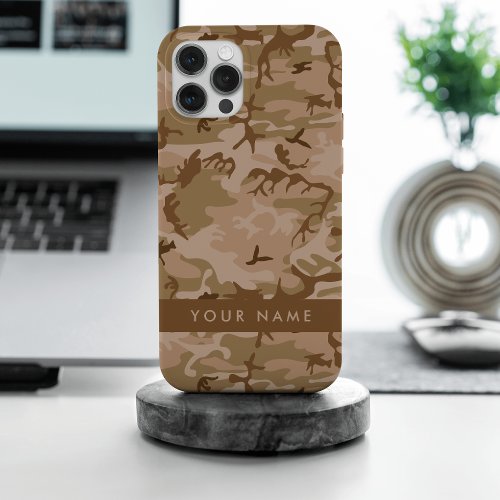 Desert Camouflage Pattern Your name Personalize iPhone 15 Pro Max Case