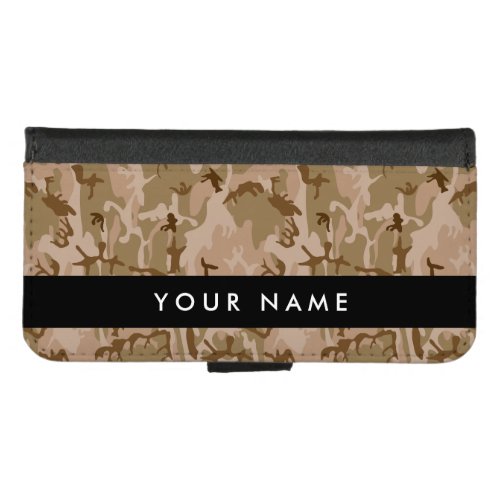 Desert Camouflage Pattern Your name Personalize iPhone 87 Wallet Case