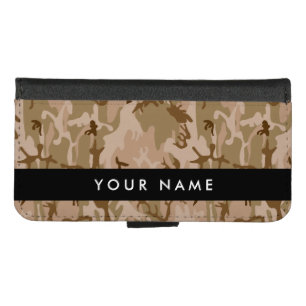 Desert Camouflage Pattern, Your name, Personalize iPhone 8/7 Wallet Case