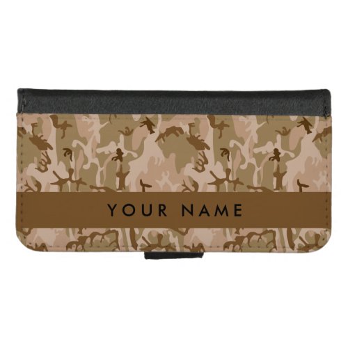 Desert Camouflage Pattern Your name Personalize iPhone 87 Wallet Case