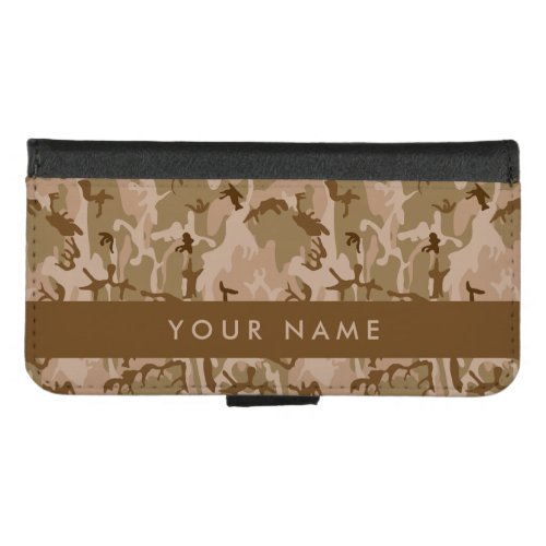 Desert Camouflage Pattern Your name Personalize iPhone 87 Wallet Case