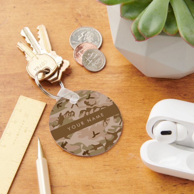 Desert Camouflage Pattern, Your name, Personalize Keychain (Desk)