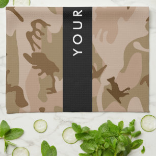 Desert Camouflage Pattern, Your name, Personalize Kitchen Towel