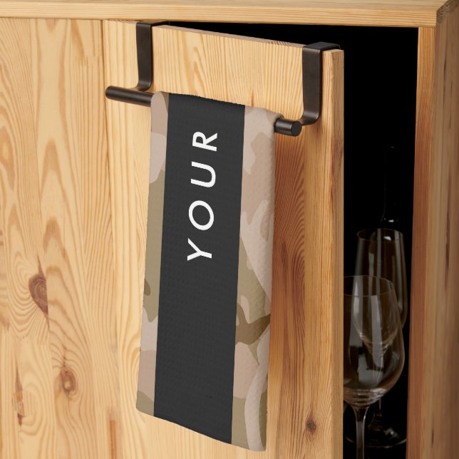 Desert Camouflage Pattern, Your name, Personalize Kitchen Towel (Thirds Fold)