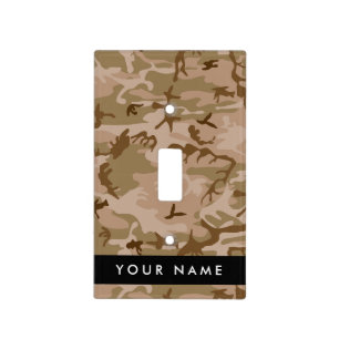 Desert Camouflage Pattern, Your name, Personalize Light Switch Cover